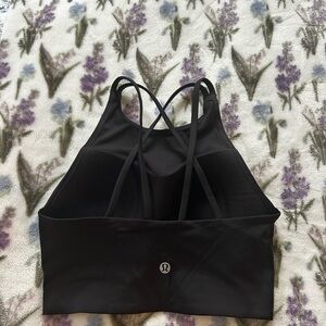 lululemon athletica Black Strappy High Neck Crop Top / Sports Bra